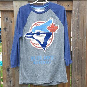 TORONTO BLUE JAYS Raglan t-shirt Women's Medium BNWT Baseball MLB LONG Sleeve